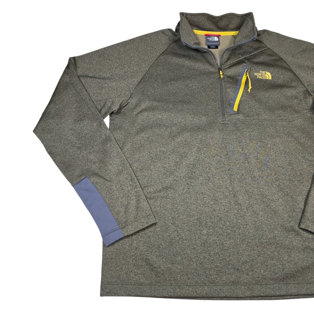 The North Face Men's Canyonlands‎ Fleece 1/2 Zip Pullover, Green/Yellow, Size L